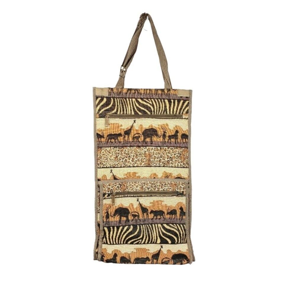 Granny Chic Rolling Cart Bag Safari Travel Folding And Collapsible Jade 80s NWT